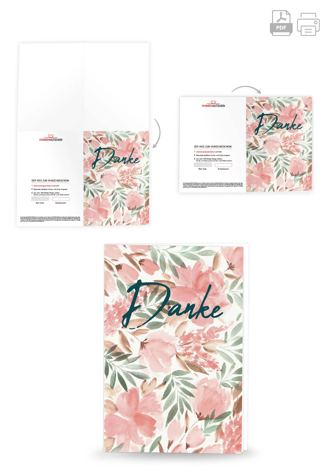 Danke - Aquarell Blume - Image 4